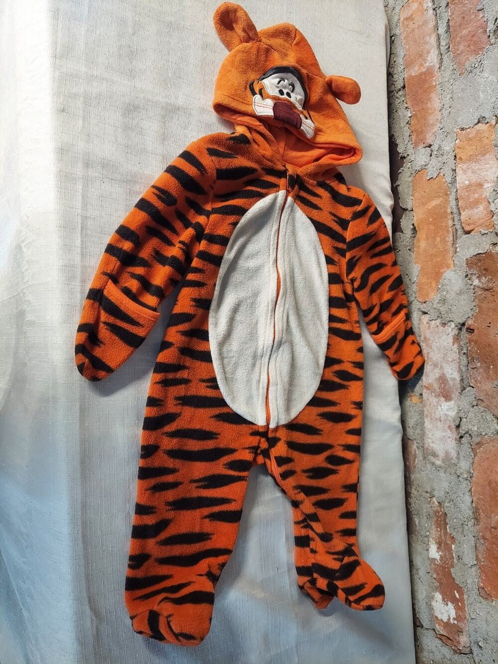 Disney Tigger Baby Boys Girls Costume One Piece 3 6 Months Orange Black Fleece